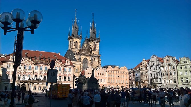 In Prague, head a block south of Old Town Square (pictured) to find Burrito Loco.