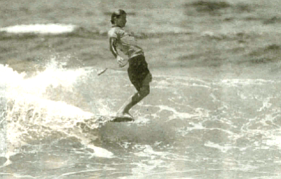   hang ten   v. To ride so far up on the nose of the board that the toes of both feet are extended over the front end. This involves not only nose riding but also abandonment of the usual diagonal or one-shoulder-forward stance.