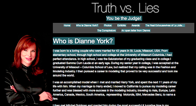 Dianne York-Goldman website.  "Eleven years later I realized I was robbed blindly." 