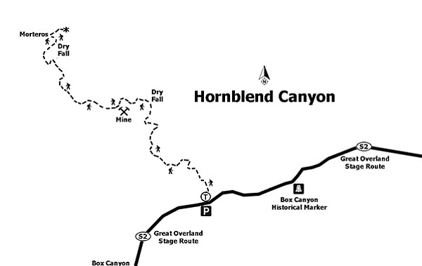 Hornblende Canyon trail map