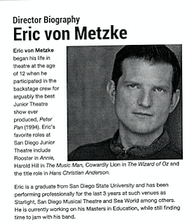 Von Metzke bio from Junior Theater website (now deleted)