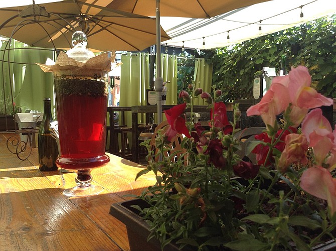 The patio: vines, flowers, infusing teas, and birdsong.