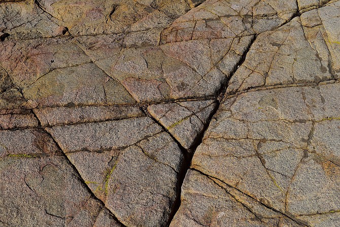 Rock geometry at Lake Hodges, Escondido, California.  
