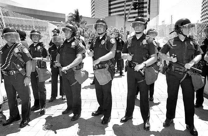 San Diego police at biotech convention - Image by Joe Klein