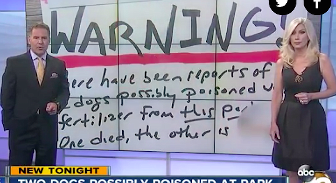 Channel 10 news featured the homemade signs.