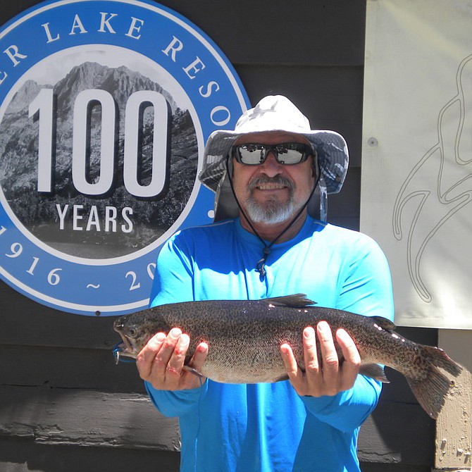Olen Licey of Bonita had the biggest catch at Silver Lake this week when he brought in this nice 5 pound 11 ounce Rainbow caught fishing from his Kayak on Silver Lake. Olen was using Berkley Garlic Pinch Crawlers when he hooked up with this Rainbow that gave him a good pull around the lake. Great Catch Olen!!!