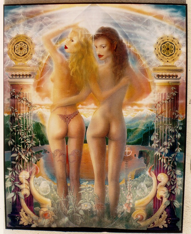 Julean Stevens's painting of daughters Myisha and Melissa