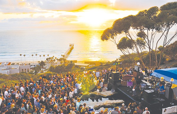 Green Flash Concert Series at Birch Aquarium — they build the stage over the tidepool area