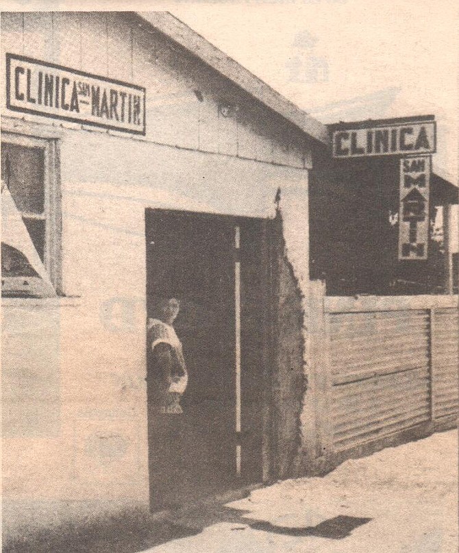 Clinica San Martin. She tells us, quite matter-of-factly, how once when it was growing larger and larger, she cut it open herself and removed a great chunk of bone.