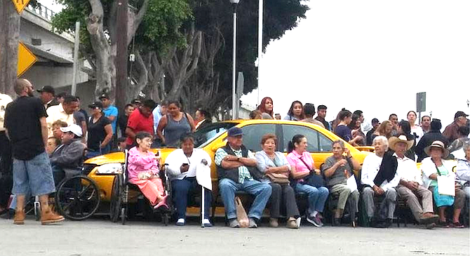 The union placed family members in front of their taxis — women, children, elderly — and said they wouldn’t move unless physical force was used.