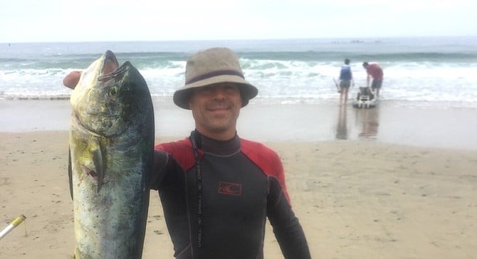 Leandro, after catching dorado from kayak off La Jolla