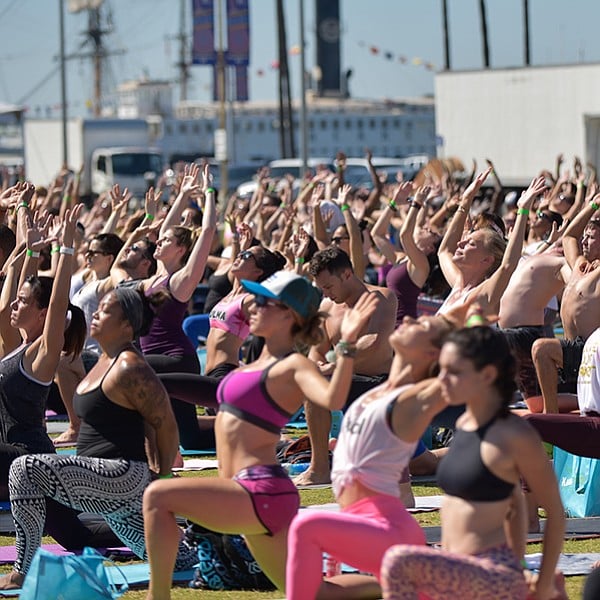 Stretch in the sun with 600 friends at Waterfront Park