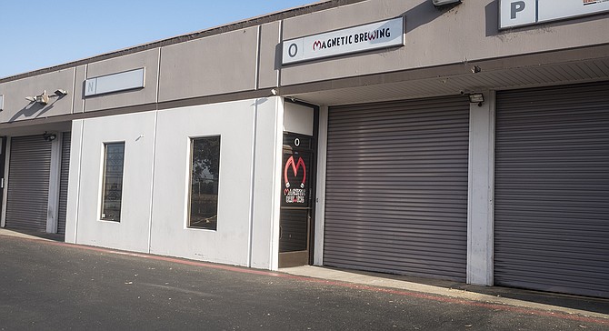 Magnetic Brewing's doors are shut following an eviction notice, and its offices appear empty.