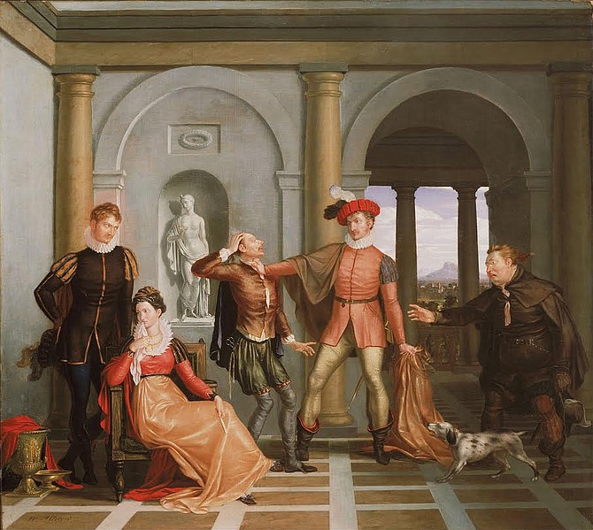 A scene from Taming of the Shrew, by 19th-century American painter, Washington Allston.