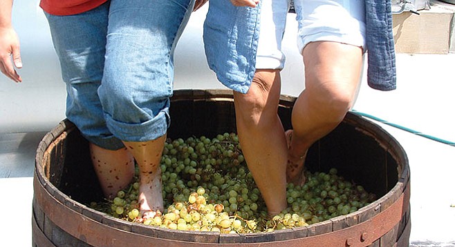 Ten local wineries will offer sample sips to the grape-stomping throng