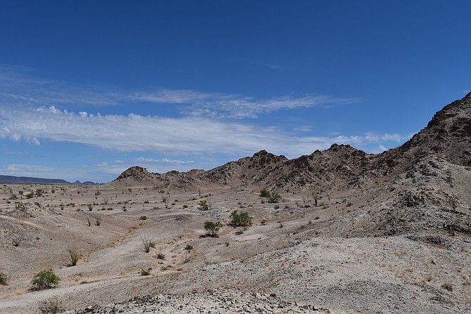 The stark, rocky landscape off Ogilby Road, near Yuma, Arizona.  August 2017