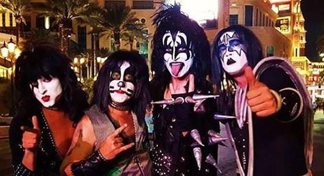 Though he cut out his drum solo, Peter Criss impersonator Jason Lee (2nd from left) finished the early August show during which he had his third heart attack.