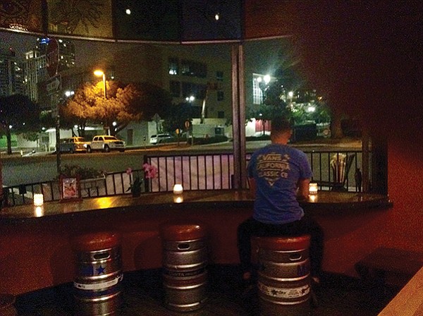 They’ve opened up the curved corner so you can sit up to a counter from outside or inside.
