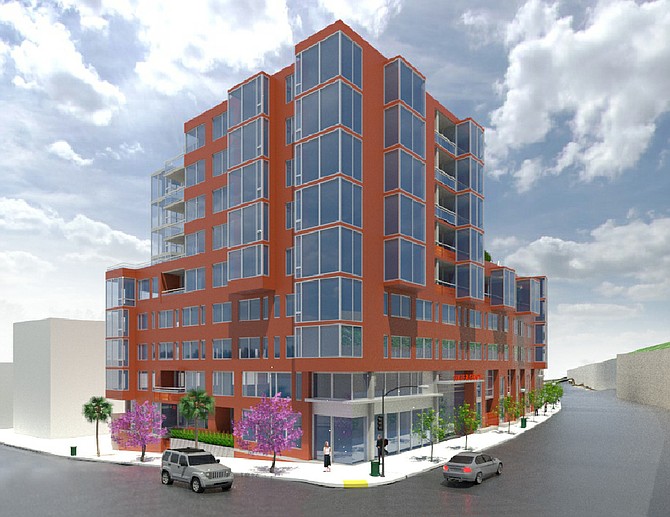 The hotel/residential building planned for corner of State and Grape streets