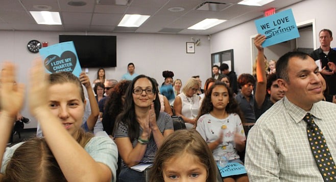 Parents and children at the September 7 Chula Vista Elementary School District meeting