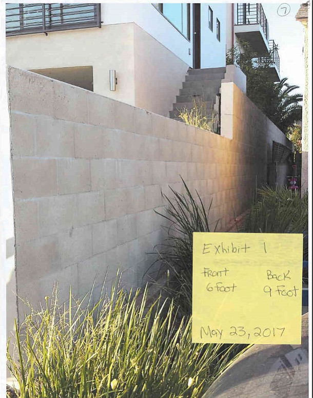 Neighbor Jonathan Chapin's retaining-wall measurements