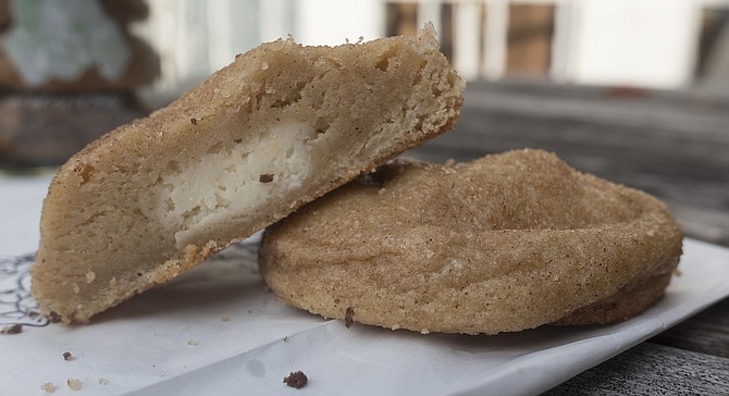 A snickerdoodle stuffed with cheesecake