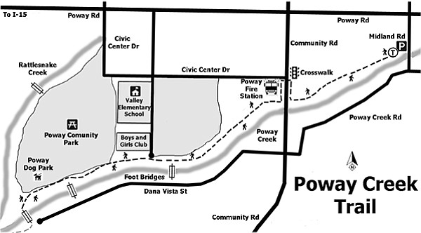 The trail is just north of Poway Creek.