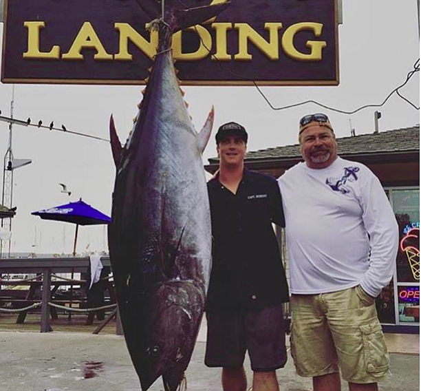 Angler Joe Roder with 345-pound bluefin tuna. 