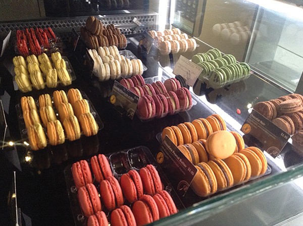 Macarons like “Provençale lavender and honey” and “chocolate peanut butter.” 