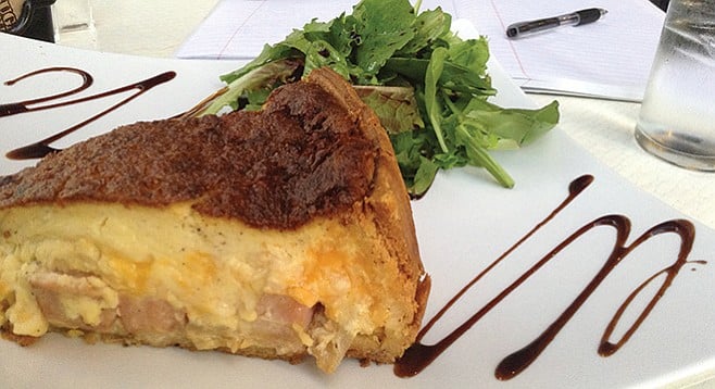 Quiche Lorraine. The sweetness of the caramelized onions helps, plus the nutmeg, 