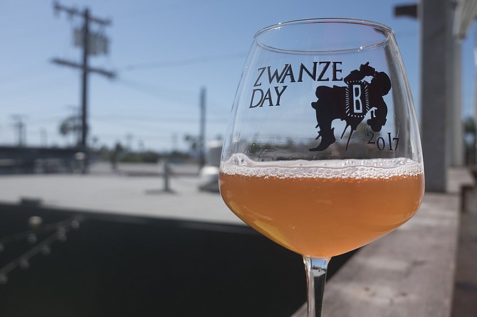 The 2017 rendition of Cantillon's Zwanze beer, a lambic blended with oolong tea; served exclusively in San Diego at Bagby Beer Co.