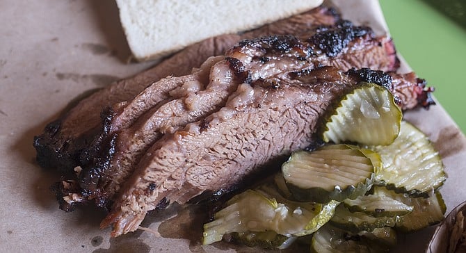 Char and fat add welcome flavor and texture to this smoked brisket