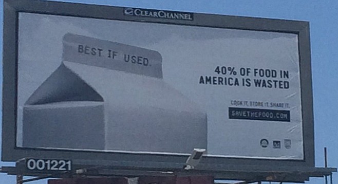 A Save the Food billboard in Pacific Beach