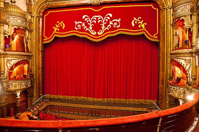 An opera curtain is red in order to obscure the blood of the innocents.