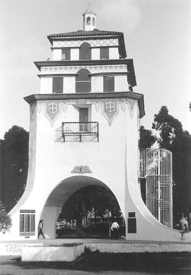 Replica of bell tower in Agua Caliente