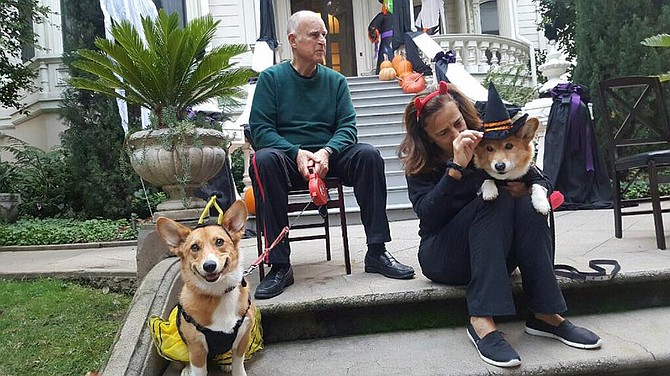 Brown with his beloved Sutter Halloween 2016. Sutter died late-2016.