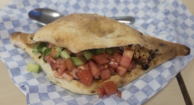 Samoon bread is the star of this $5 sandwich.