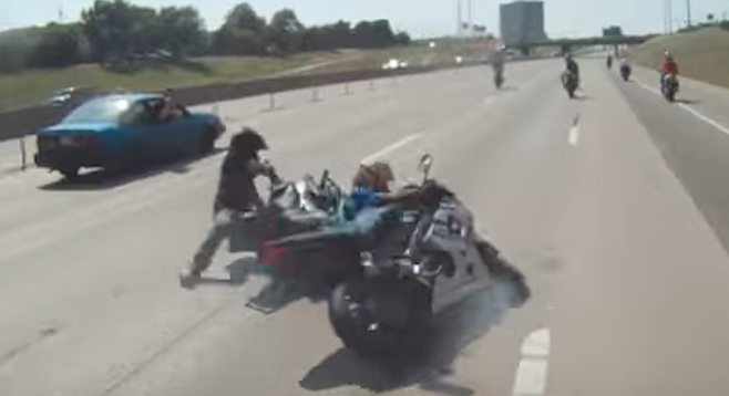 A freeway stunt going wrong
