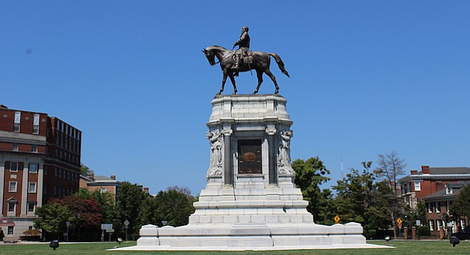 The now-more-(in)famous Robert E. Lee monument in Richmond, VA.
