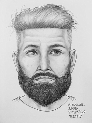 Sheriff's press release of incident included a sketch of the suspect who drove the truck.