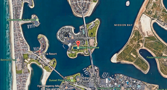 The Model Yacht Pond is on an island in Mission Bay.