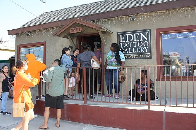 Eden (corner of 30th Street and Madison Avenue) had hundreds of people come by for discount tattoos.