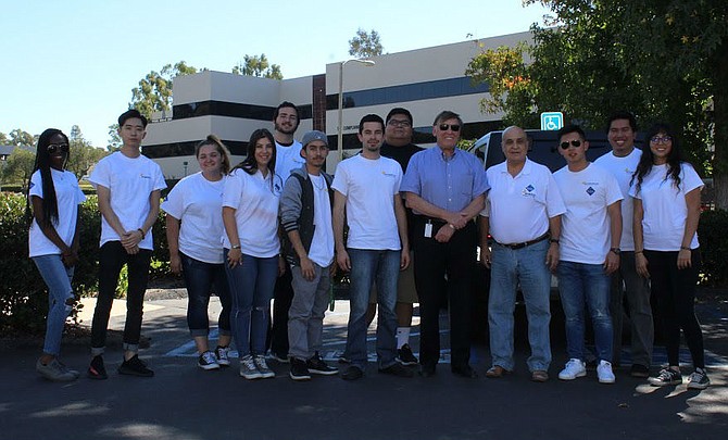University of La Verne students gather with members of Solar Solutions in San Diego.