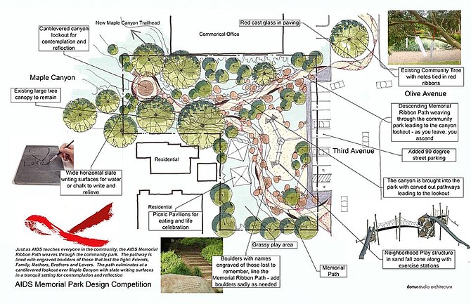 Olive Street AIDS memorial park design sent to city for consideration 