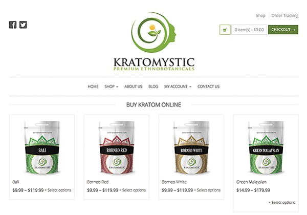 Kratomystic Premium Ethnobotanicals sold on the internet