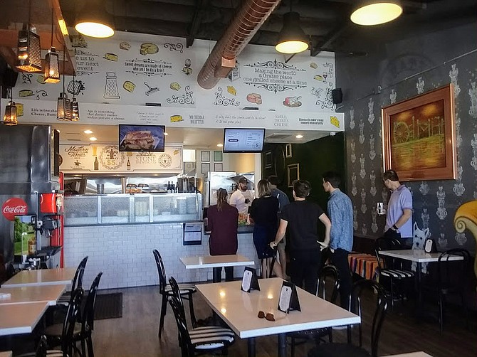 High school kids and businessmen order ahead and take their sandwiches to go at Grater Grilled Cheese.