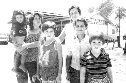 Maria Magallanez and family. All of the Magallanez children have a name that starts with A. 