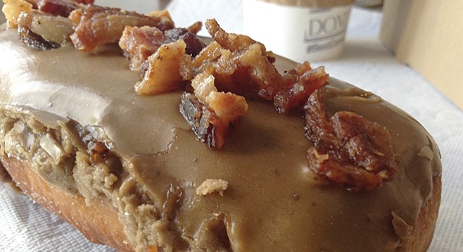 Bacon on top makes this an official breakfast donut.