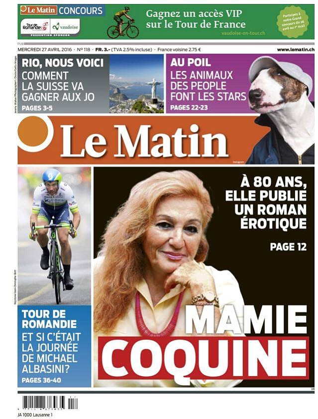 Cover of French newspaper featuring Peggy's book.