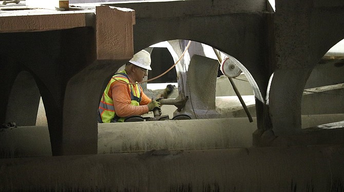 May watched the workers painstakingly cutting out piece by piece to save those three arches. (photo: Gregory's San Diego)